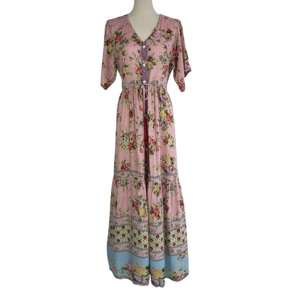 🌻🌻🌻🌻Summer love floral Summer button up dress - Picture 3 of 8